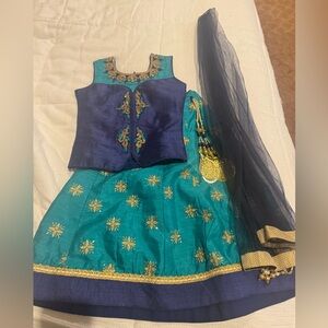 Little girls 3 piece lengha choli indian bollywood